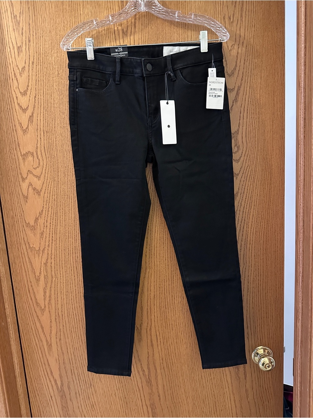 Treasure & Bond Cropped Skinny Jeans in Black, Sz 28 NWT